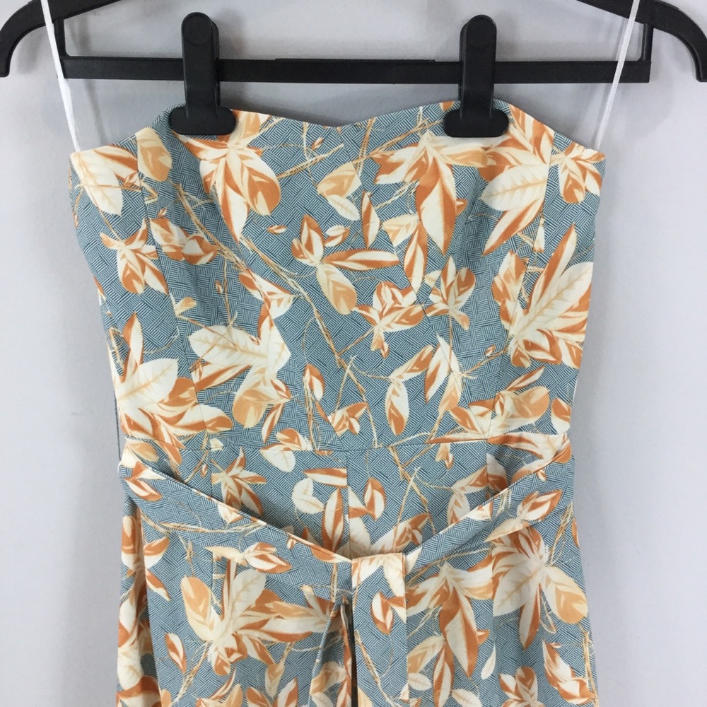 H&M wide leg cropped strapless floral jumpsuit - Picture 14 of 15